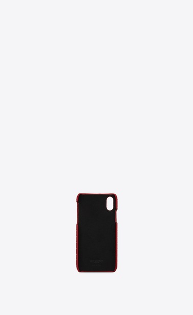 Monogram iphone 10 case in crocodile embossed shiny leather
